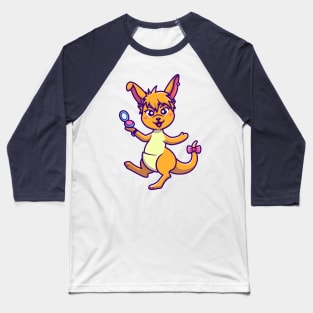 Cute Kangaroo With Make Up Cartoon Baseball T-Shirt